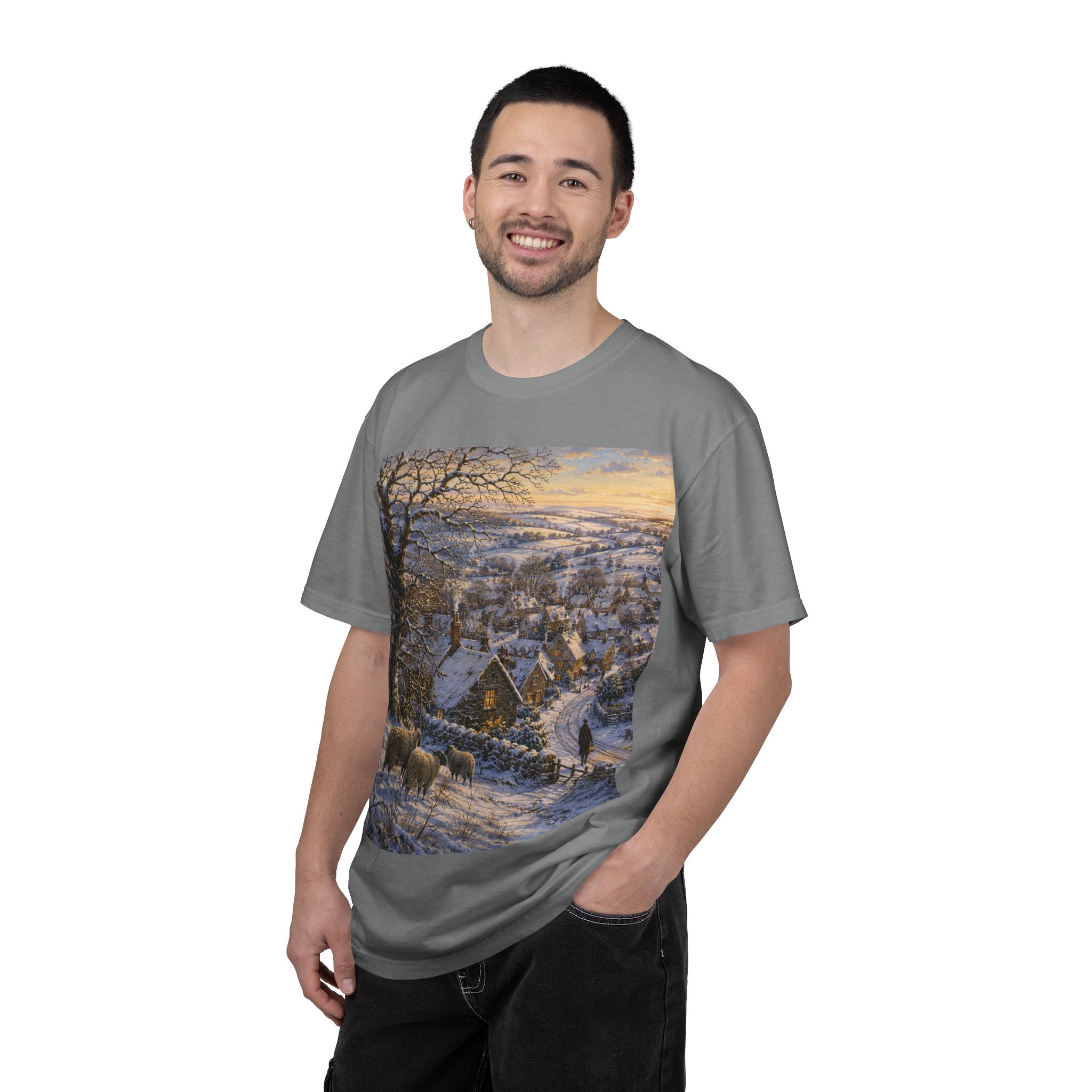 Winter over Willowbrook Village Unisex Garment-Dyed T-shirt