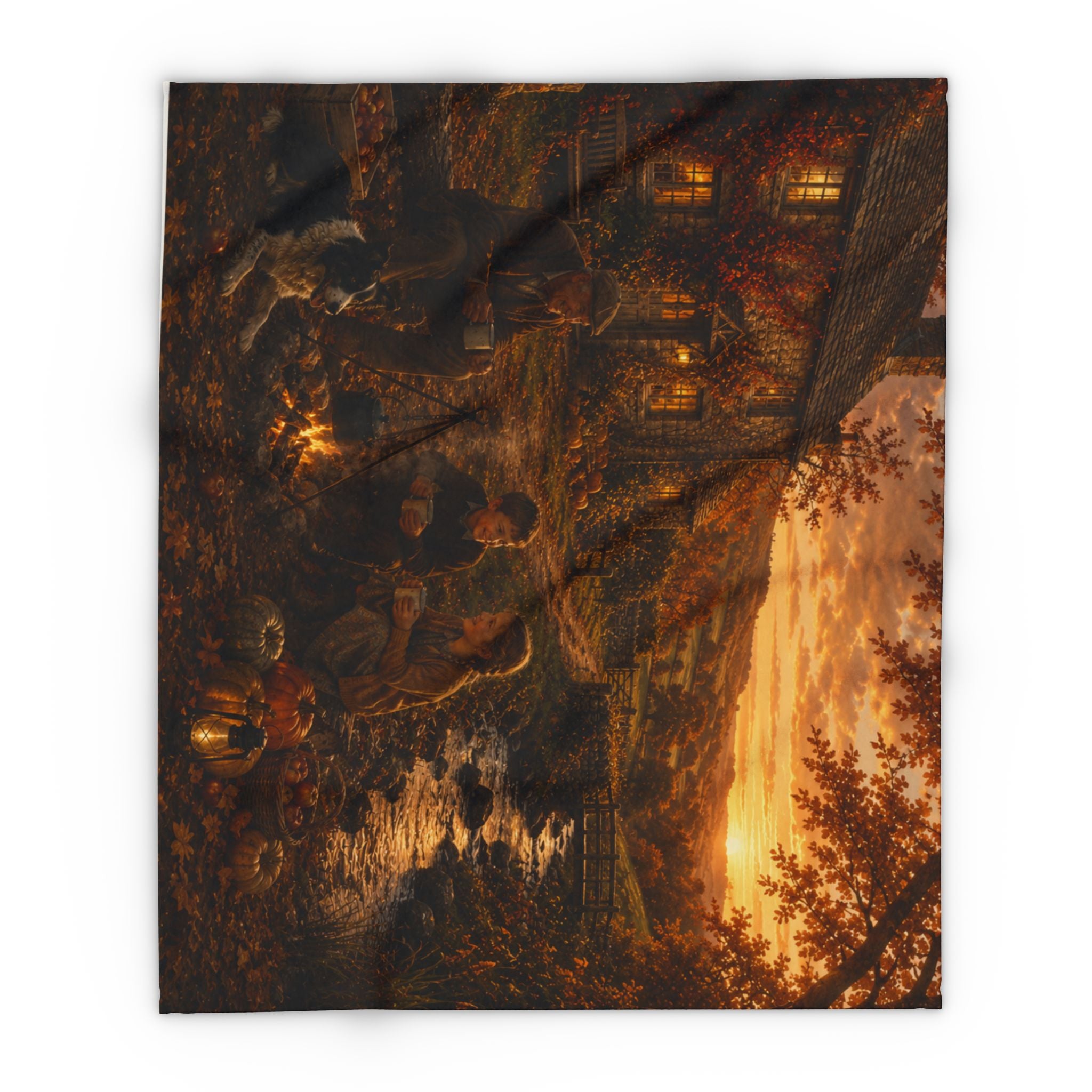 Horkey in the Autumn Lane Arctic Fleece Blanket