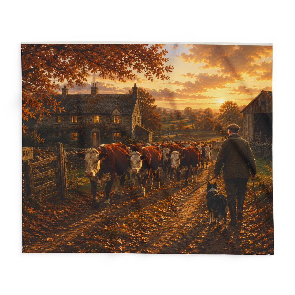 Cattle Coming Home Arctic Fleece Blanket