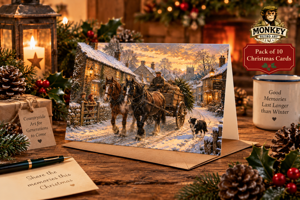 The Christmas Delivery – Pack of 10 Countryside Christmas Cards