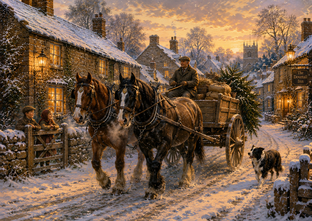 The Christmas Delivery – Pack of 10 Countryside Christmas Cards