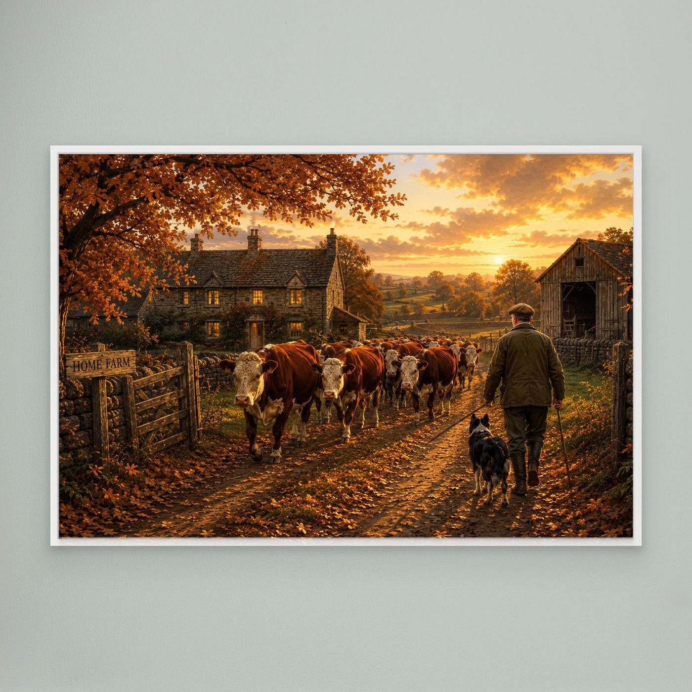 Hereford Cattle on the farm track