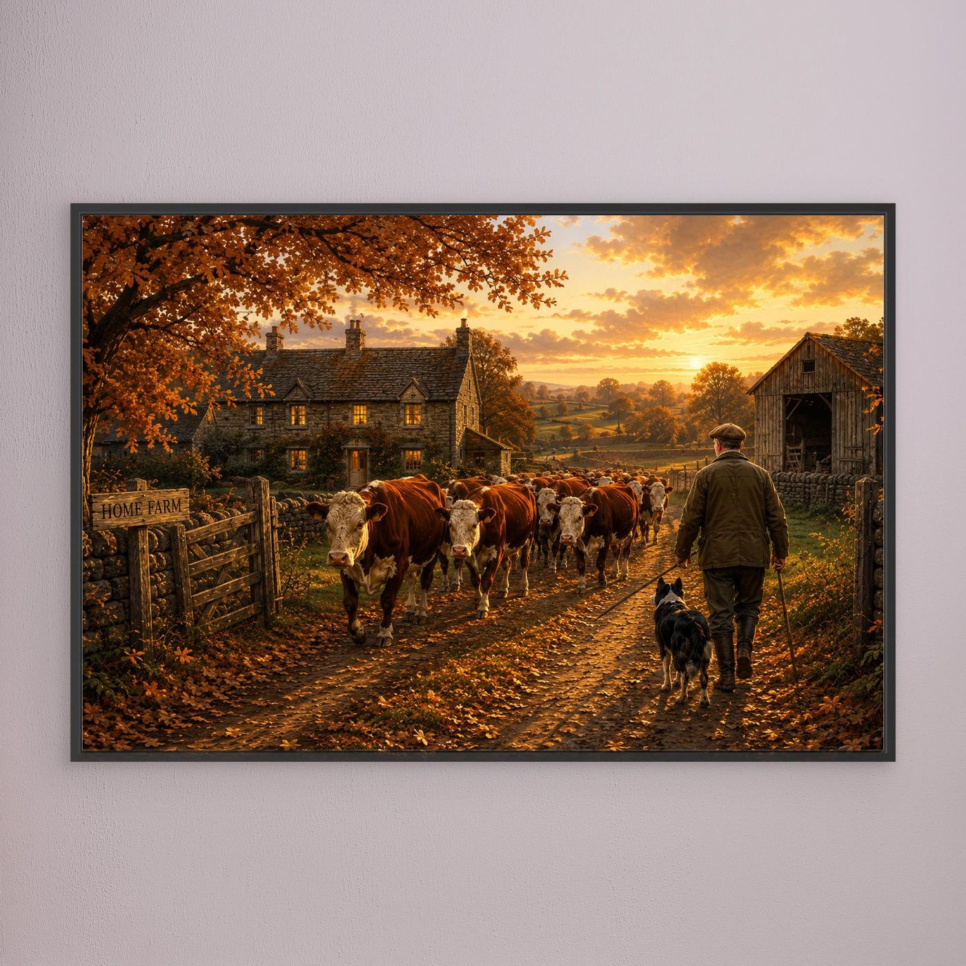 Hereford Cattle on the farm track