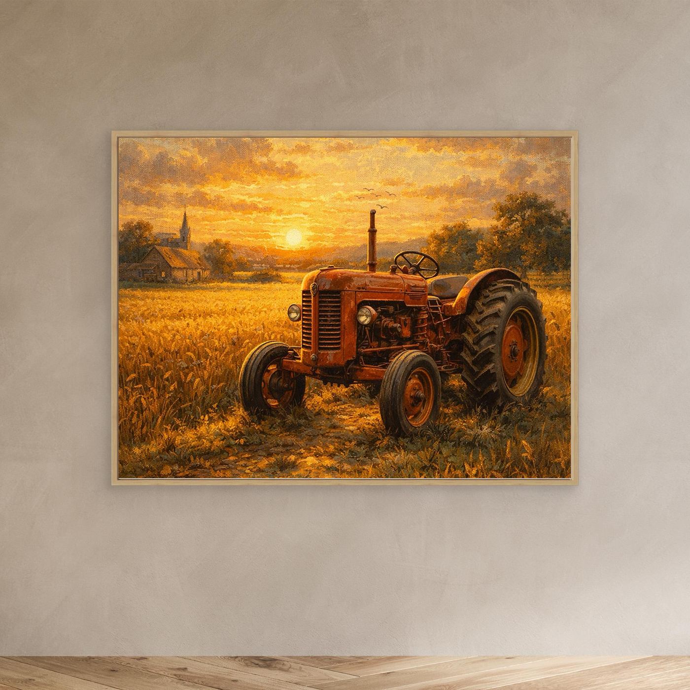 Sunset over a Vintage Tractor