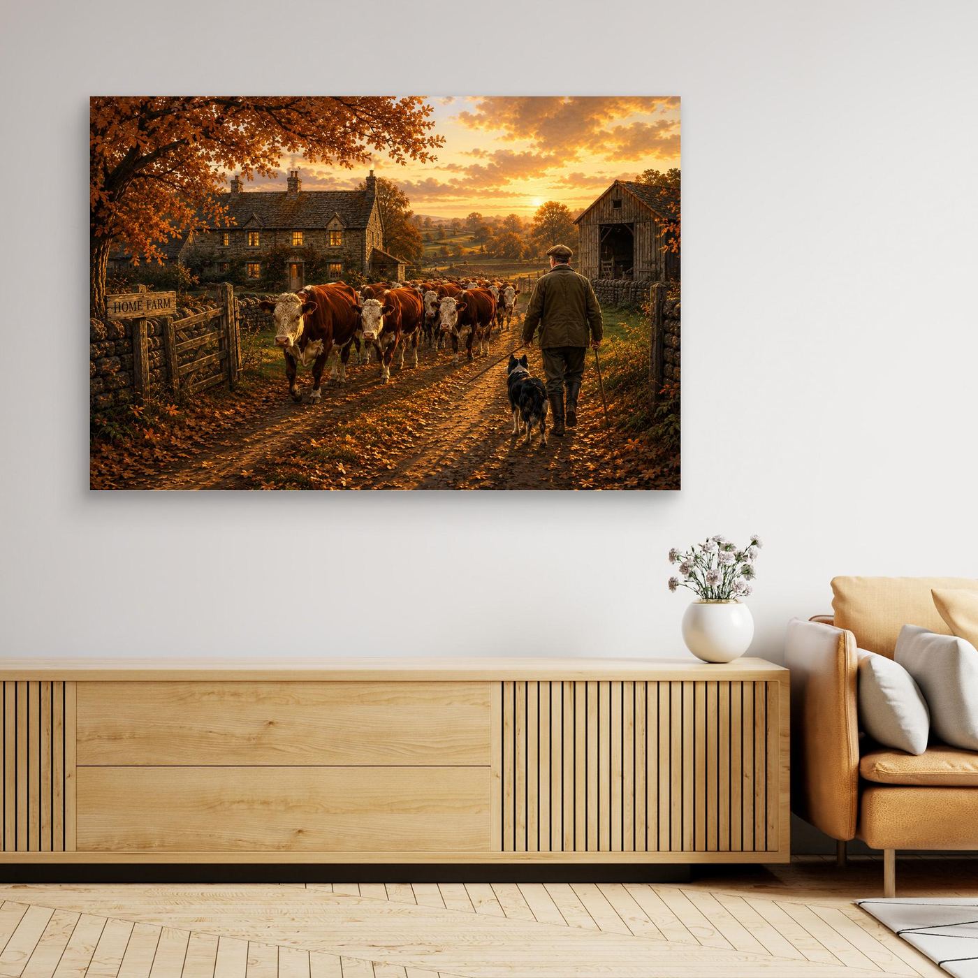 Hereford Cattle on the farm track