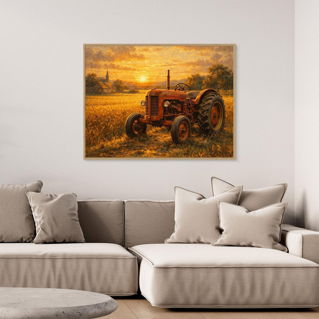 Sunset over a Vintage Tractor